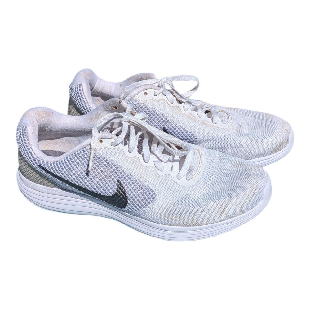 Nike Revolution 3 Women's Running Shoes White Mesh Athletic Sneakers Size 10